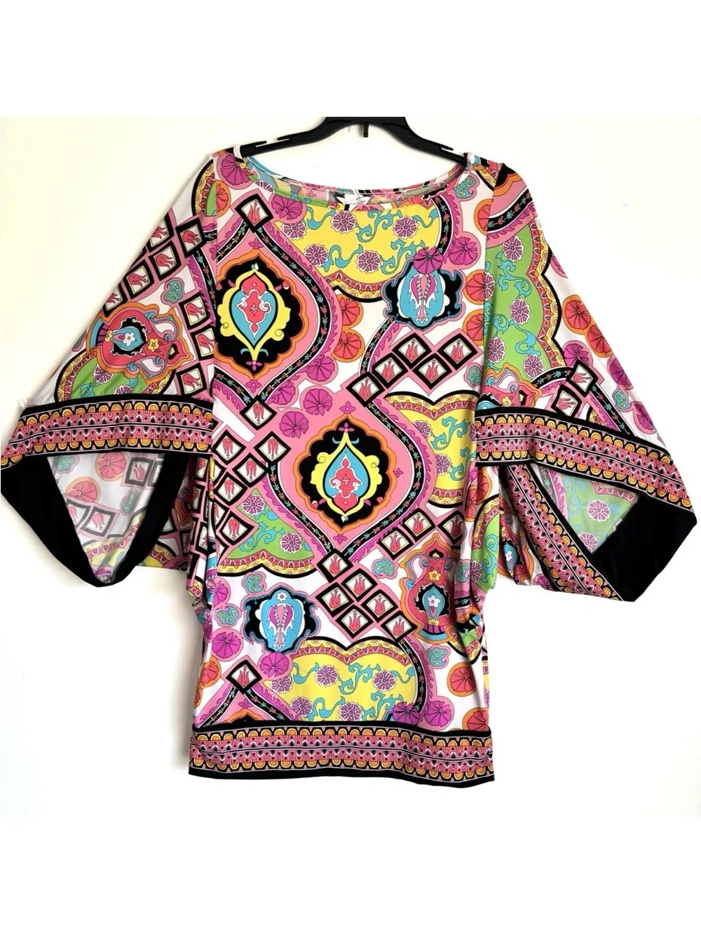 Trina Turk Swim Tunic Mini Dress Cover Up Bright Printed Design size Small